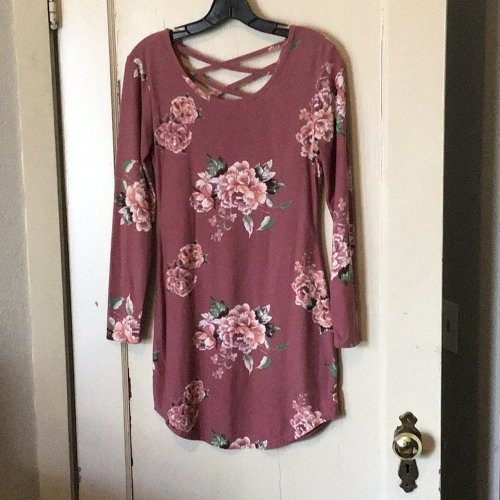 No Boundaries Floral Dress - Mauve and Pink